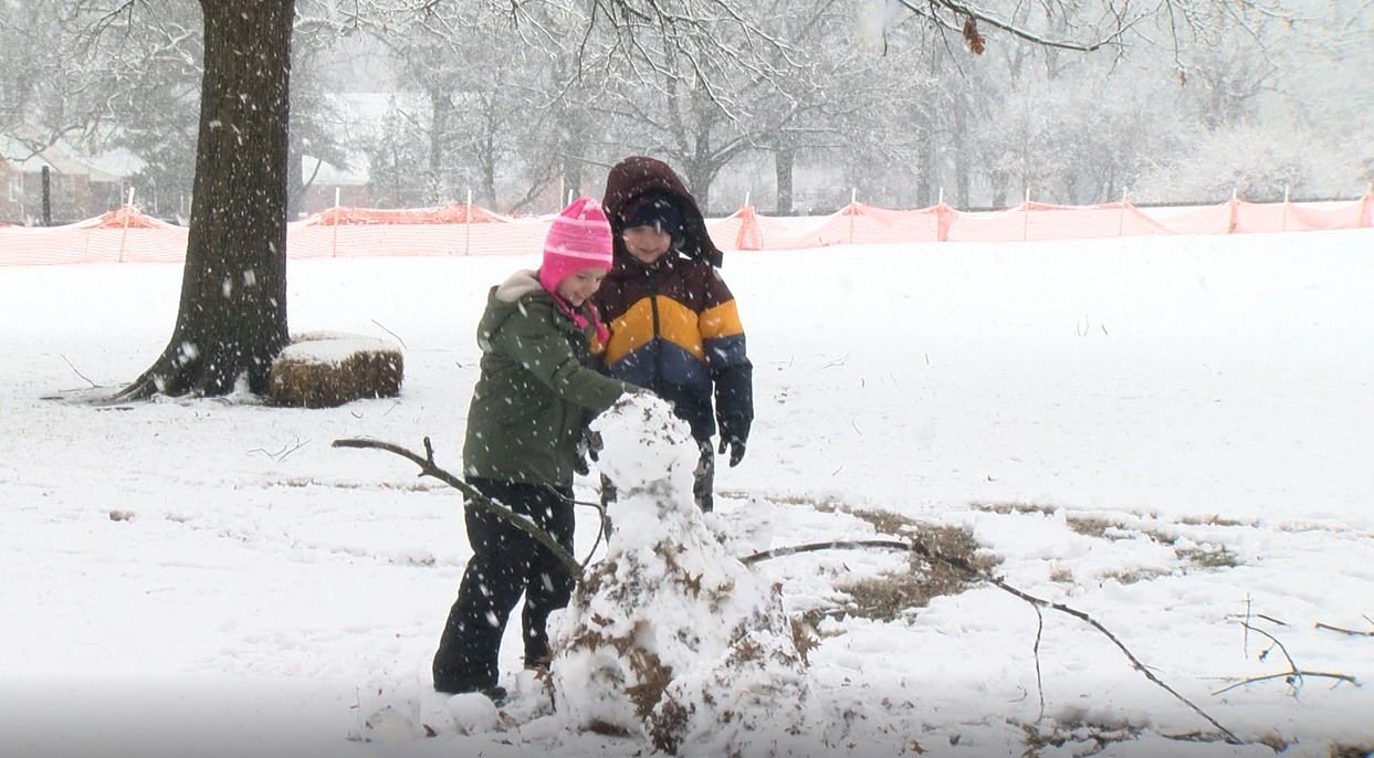 Local children enjoyed the snowy day